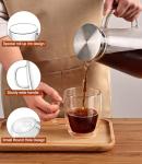 OJA Double Walled Glass Coffee Mugs Set of 4 Hand Blown 14OZ Clear Coffee Cups, Heat Resistant for Cappuccino, Tea, Latte, Espresso, Americano Insulated Borosilicate Glass with Handle