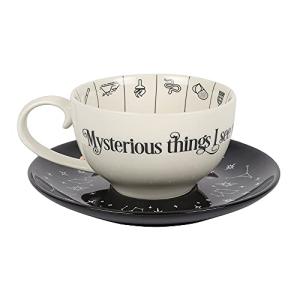 Elegant Black & White Glass Fortune Telling Ceramic Teacup - 7.5cm x 18.5cm (1 Pc.) Unique Design & Gift – Perfect for Everyday Use & Mystical Tea-Time Fun