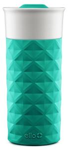 Ello Ogden 16oz Ceramic Travel Mug with Splash-Resistant Slider Lid and Protective Silicone Sleeve, Perfect for Coffee or Tea, BPA-Free, Dishwasher Safe, Teal