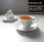 Guangyang 12 Pieces Tea Cup set Fine Porcelain 6oz Cup and Saucer set of 6 for Cappuccino Tea Flat White Coffee