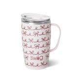 Swig Life 18oz Travel Mug, Insulated Tumbler with Handle and Lid, Travel Coffee Mug, Cup Holder Friendly, Stainless Steel 18 oz Tumbler, Reusable Insulated with Lid (Pretty in Pink)