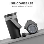 16 oz Insulated Coffee Mug for Travel: 2-in-1 Straw Flip Lid, Keep Cold 24H, Fit in Car Cupholder, Leakproof, Stainless Steel Coffee Tumbler with Handle for Work, Outdoor, Gifts and Home (Midnight)