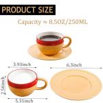 Novelty Ceramic Mug with Saucer – Anime Creative Design Coffee Cup, Unique Ceramic Tea Cup Set, Fun Gift for Fans, 8.5oz