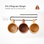 xympo Coffee Mug Hanger for Cabinet, Clip-On Shelf, for Cups, Utensil, Tumbler Lid, Screwless Install (Pack of 2), Fits Shelves up to 3/4"