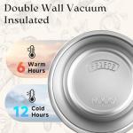 GOOM Travel Coffee Mug, 18/10 Insulated Coffee Cup with Handle, 15oz Stainless Steel Tea Cup with Infuser and Lid for Hot & Cold Drinks,Insulated Mug for Women,Tea Lovers Gifts (Floral White)