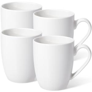 Urbanstrive 16 oz Large Coffee Mugs Set of 4 Ceramic Coffee Mug White Coffee Cups Tea Cups Idea Gift for Women Men House Warming Gifts New Home Office, White 4 Pack (White)