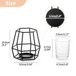 Nuptio Pillar Candle Holder Black Tea Light Candle Holders 2 Pcs Geometric Tealight Candle Holder Metal Candle Stand Table Centerpiece for Halloween Office Home Decor