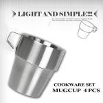 A-SZCXTOP Set of 4 Stainless Steel Coffee Cups Double-layer Insulated coffee Mugs with A Stand and A Bag