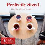 American Atelier Coffee Mug Set with Rack | Coffee Mugs Set of 4 | 14 oz | Stackable Coffee Mugs | Coffee Cup Set | Christmas Holiday Design | Ceramic Mug | Plaid