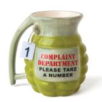 BigMouth Inc Complaint Department Grenade Coffee Mug - "Take a Number" - Funny Gag Gift for Office, Coworker, Teacher - Ceramic, 16 Ounces