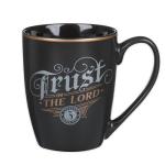 Christian Art Gifts Inspirational Ceramic Coffee & Tea Mug for Men & Women: Trust in the Lord Encouraging Bible Verse Proverb, Sturdy Lead & Cadmium-free Non-toxic Drinkware, Matte Black & Gold, 12 oz