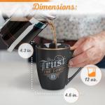 Christian Art Gifts Inspirational Ceramic Coffee & Tea Mug for Men & Women: Trust in the Lord Encouraging Bible Verse Proverb, Sturdy Lead & Cadmium-free Non-toxic Drinkware, Matte Black & Gold, 12 oz