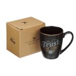 Christian Art Gifts Inspirational Ceramic Coffee & Tea Mug for Men & Women: Trust in the Lord Encouraging Bible Verse Proverb, Sturdy Lead & Cadmium-free Non-toxic Drinkware, Matte Black & Gold, 12 oz