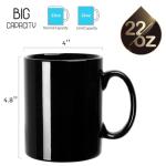 harebe 22 OZ Extra Large Coffee Mug, Smooth Ceramic Boss Giant Tea Cup Big Capacity and Handle for Dad Men, Black
