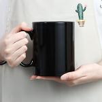 harebe 22 OZ Extra Large Coffee Mug, Smooth Ceramic Boss Giant Tea Cup Big Capacity and Handle for Dad Men, Black