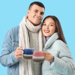 YINPIXUS 14 Oz Ceramic Coffee Mug, Large Tea Cup, Big Cups Ceramic, Cute Mug for Latte Hot Cocoa Chocolate Coffee Lover Gifts, Mugs with Spoon for Home Office, Gifts for for Women Men (Blue)