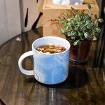 Smarlin Marbling Ceramic Coffee Mug, Tea Cup for Office and Home, 13 Oz, Dishwasher and Microwave Safe (Blue, 1)