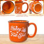 4Pcs Fall Coffee Mug, Pumpkin Autumn Coffee Mugs, Fall Seasonal Decor, Ceramic Fall Mug, Perfect for Fall Thanksgiving Countertops, Fall Kitchen Decorations, Holiday Tea or Coffee Mug (Orange, 16oz)