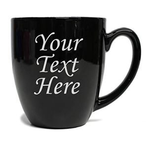 My Personal Memories Custom Engraved Latte Coffee Mug and Personalized Tea Cup With Your Text (Black)