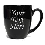 My Personal Memories Custom Engraved Latte Coffee Mug and Personalized Tea Cup With Your Text (Black)