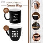 My Personal Memories Custom Engraved Latte Coffee Mug and Personalized Tea Cup With Your Text (Black)