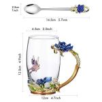 Guon-Wuvl Gifts for Mom Women Mothers Day Flower Cups Tea Mug With Tea Spoon Valentines Day Christmas Gift Use Gift Package