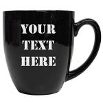 My Personal Memories Custom Engraved Latte Coffee Mug and Personalized Tea Cup With Your Text (Black)
