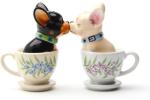 Pacific Trading 1 X Tea Cup Pups Magnetic Salt & Pepper Shaker Set S/P, Ceramic