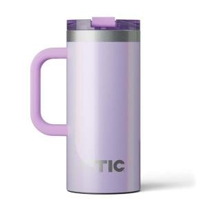 RTIC 16oz Road Trip Travel Mug with Lid and Handle, Insulated, Stainless Steel, Metal, Double Wall Vacuum-Insulation, Ceramic Lined, Portable Coffee, Tea Cup for Hot and Cold Drink, Lavender Glitter