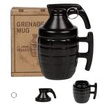 loobuu Fashion Ceramic Coffee Tea Cup, Special Cool Mug 3D Cool Grenade Design Durable Coffee Tea Cup Attractive Mugs Personalized Porcelain Gifts for Men Women - 9.4 OZ (Grenade) Black