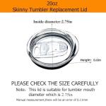 Dwwffer 2 Pack Replacement Lids, Straw Friendly,Spill Proof Splash Resistant Silicone Sliding Covers for Skinny Tumbler Travel Coffee Mug 2.75 inches in diameter (20 OZ)