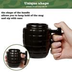 loobuu Fashion Ceramic Coffee Tea Cup, Special Cool Mug 3D Cool Grenade Design Durable Coffee Tea Cup Attractive Mugs Personalized Porcelain Gifts for Men Women - 9.4 OZ (Grenade) Black