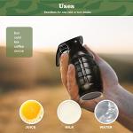 loobuu Fashion Ceramic Coffee Tea Cup, Special Cool Mug 3D Cool Grenade Design Durable Coffee Tea Cup Attractive Mugs Personalized Porcelain Gifts for Men Women - 9.4 OZ (Grenade) Black