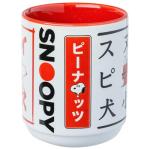 Silver Buffalo Peanuts 2 Pack Ceramic Asian Tea Cup Set Featuring Snoopy, Peppermint Patty, Linus, Marcie, and Charlie Brown, 12 Ounces