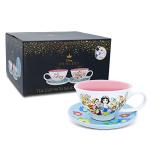 Disney Snow White and the Seven Dwarfs "I'm Wishing" Ceramic Teacup and Saucer | Tea Party Set For Coffee, Espresso, Mocha