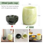 BEIZHAN 2Pcs Jade Cups, Natural Gemstone Cup Set for Espresso Tea and Drinking Alcohol,Table and Cabinet Decoration Collectibles Gift