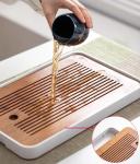 Japanese Tea Set for Adults - Elegant Golden Countryside Theme with Teapot, 6 Cups & Tea Tray, Stainless Steel Infuser - Traditional Asian Gift for Women Men, Housewarming, Wedding