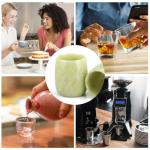 BEIZHAN 2Pcs Jade Cups, Natural Gemstone Cup Set for Espresso Tea and Drinking Alcohol,Table and Cabinet Decoration Collectibles Gift