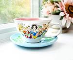 Disney Snow White and the Seven Dwarfs "I'm Wishing" Ceramic Teacup and Saucer | Tea Party Set For Coffee, Espresso, Mocha