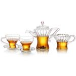 Glass Teapot Tea Pot With Infuser, Glass Kettle, Tea Glass Pot, Glass Tea Cup With Infuser And Lid For Loose Leaf Tea Steeper, Tea Pots For Tea Party, 2 Glass Cups With Saucers, 1 Male Cup Tea Gift