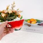 Philo Fun Hibiscus Flower Tea Cup and Saucer Set 6 Oz, Enamel Flower Porcelain Coffee Cup Saucer Set with Spoon for Women, Hand Crafted Tea Set (Hibiscus)