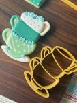 TEAPOT COOKIE CUTTERS With Teacup Stacked Cups And Tea Bag Tag Shaped Fancy Spill The Tea Party Tea Time Coffee Cookie Cutters For Baby Wedding Shower Birthday Mothers Day Graduation (4 Pack)