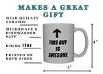 Rogue River Tactical Funny Novelty Coffee Mug - This Guy Is Awesome Cup, Gift Idea for Dad, Men, Brother and Boyfriend, 11 Oz, White