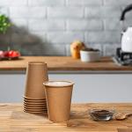 GUSTO [10 oz. - 100 Count Kraft Disposable Paper Cups, Hot Coffee Cups Brown Unbleached - Eco-Friendly Cups (Formerly Comfy Package)
