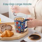 vancasso 16 oz Coffee Mugs Set of 6, Large Ceramic Mug with Handle, Boho Coffee Cups for Latte, Cappuccino & Hot Chocolate, Dishwasher & Microwave Safe Gift Set, Series SIMI