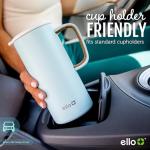 Ello Campy Vacuum Insulated Travel Mug with Leak-Proof Slider Lid and Comfy Carry Handle, Perfect for Coffee or Tea, BPA Free, Avalon Sea, 18oz