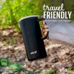 Ello Campy Vacuum Insulated Travel Mug with Leak-Proof Slider Lid and Comfy Carry Handle, Perfect for Coffee or Tea, BPA Free, Avalon Sea, 18oz