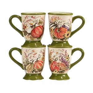 Certified International Harvest Morning 16 oz. Mugs,Set of 4