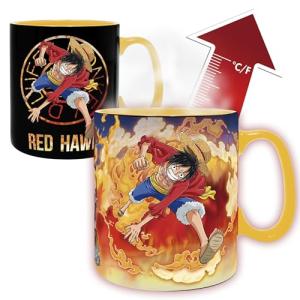 ABYSTYLE One Piece Luffy and Sabo Magic Heat Change Ceramic Coffee Tea Mug 16 Oz. Anime Manga Drinkware & Home Merch (ONLY MUG)