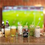 NETANY 16 Pack Glass Cups with Lids and Straws 16 oz, Personalized Customizable Glasses for Gift, Business, Drinking glasses set, Iced Coffee Cup, Cute Aesthetics Tumbler for Tea, Homemade Drinks